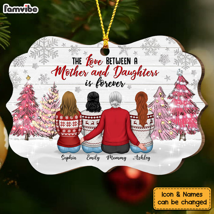 Personalized Mother & Daughter Sparkle Pink  Christmas Tree Benelux Ornament OB134 58O53 1