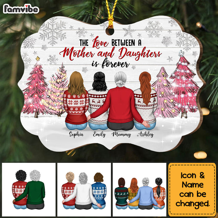 Personalized Mother & Daughter Sparkle Pink  Christmas Tree Benelux Ornament OB134 58O53 1