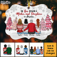 Personalized Mother & Daughter Sparkle Pink  Christmas Tree Benelux Ornament OB134 58O53 thumb 1