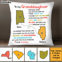 Personalized Granddaughter Long Distance Pillow OB135 36O34 thumb 1