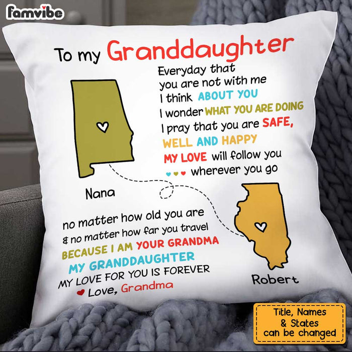 Personalized Granddaughter Long Distance Pillow OB135 36O34 1