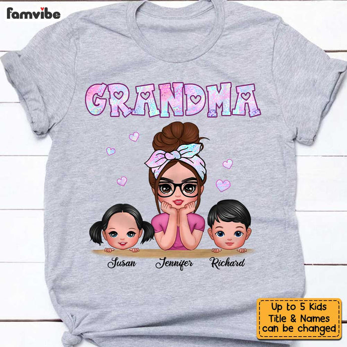 Personalized Grandma Iridescent Leopard Plaid Shirt - Hoodie - Sweatshirt OB132 32O34 1