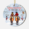 Personalized Horse Riding Couple Circle Ornament OB133 30O67 1