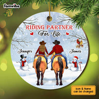 Personalized Horse Riding Couple Circle Ornament OB133 30O67 thumb 1