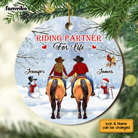 Personalized Horse Riding Couple Circle Ornament OB133 30O67 thumb 1