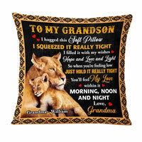 Personalized Lion To My Grandson Hug This Pillow OB185 36O47 thumb 1