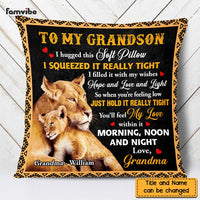 Personalized Lion To My Grandson Hug This Pillow OB185 36O47 thumb 1