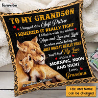 Personalized Lion To My Grandson Hug This Pillow OB185 36O47 thumb 1