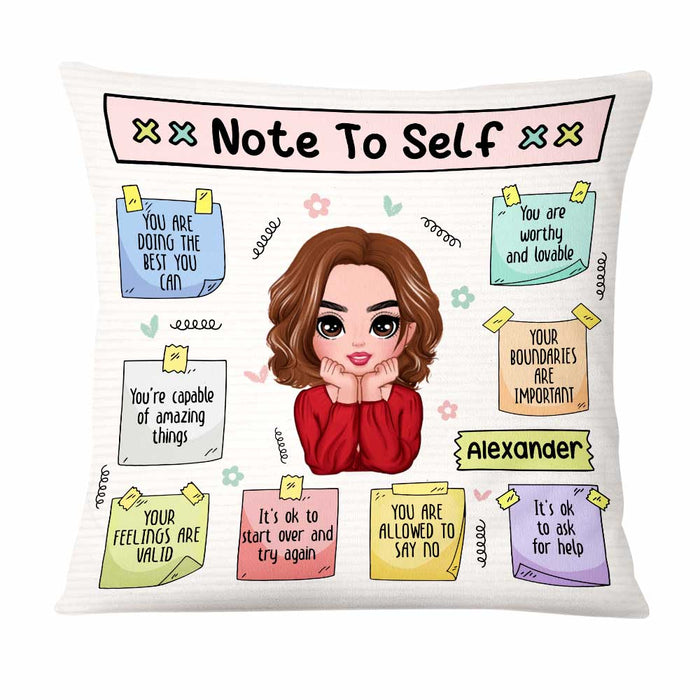 Personalized  Note To Self Love Self Care Clarity Mental Health Affirmations Pillow OB131 58O47 1