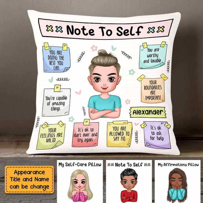 Personalized  Note To Self Love Self Care Clarity Mental Health Affirmations Pillow OB131 58O47 1