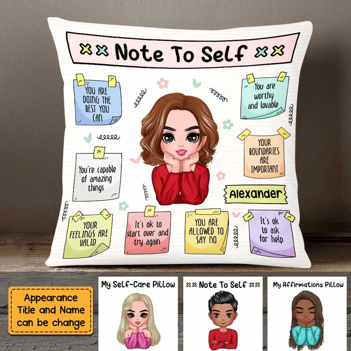 Personalized  Note To Self Love Self Care Clarity Mental Health Affirmations Pillow OB131 58O47 1