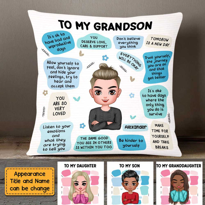 Personalized To Daughter Self Care Reminder Affirmations From Mom Pillow OB141 58O47 1