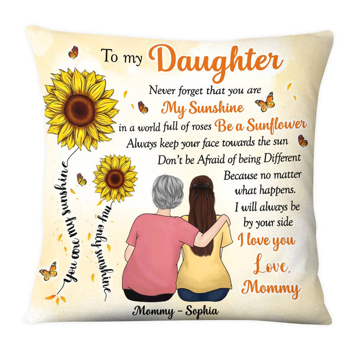 Personalized To My Daughter Sunflower From Mom Pillow OB142 58O28 1