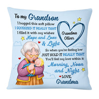 Personalized To My Grandson Baby Hug From Grandma Pillow OB143 58O53 thumb 1