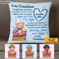 Personalized To My Grandson Baby Hug From Grandma Pillow OB143 58O53 thumb 1