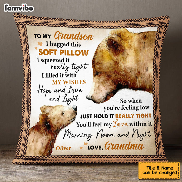 Personalized Grandson Bear Pillow OB174 85O53 1