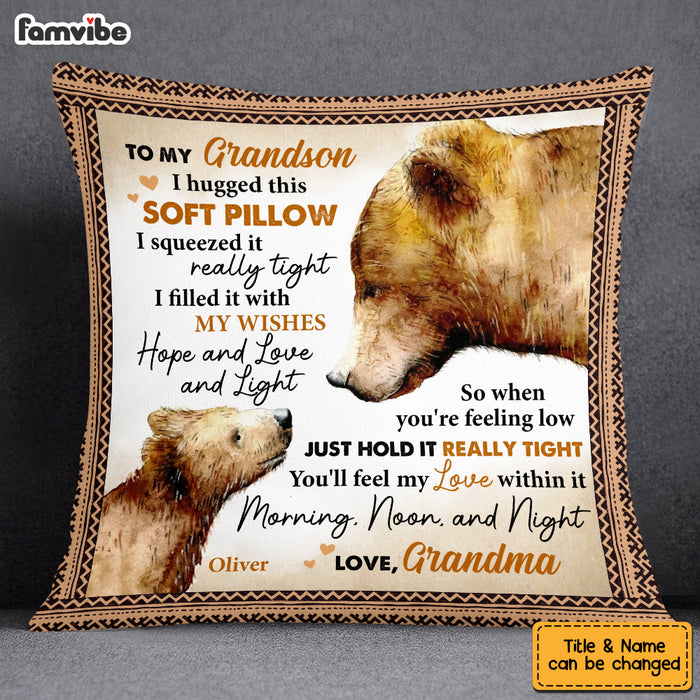 Personalized Grandson Bear Pillow OB174 85O53 1
