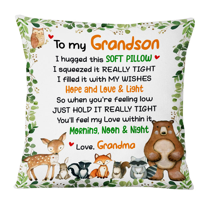 Personalized To My Grandson Woodland Animals Pillow OB141 32O53 1