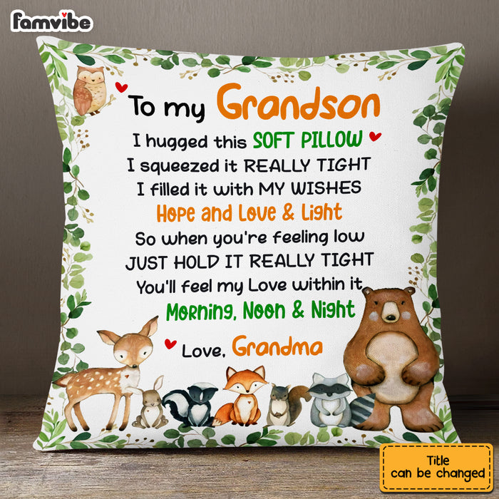 Personalized To My Grandson Woodland Animals Pillow OB141 32O53 1