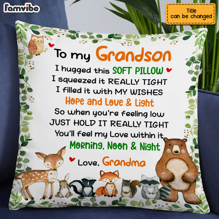 Personalized To My Grandson Woodland Animals Pillow OB141 32O53 1