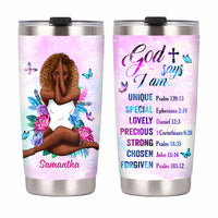 Personalized Daughter God Says Bible Verse Steel Tumbler OB141 23O47 thumb 1