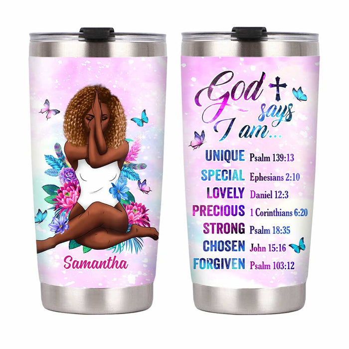 Personalized Daughter God Says Bible Verse Steel Tumbler OB141 23O47 1
