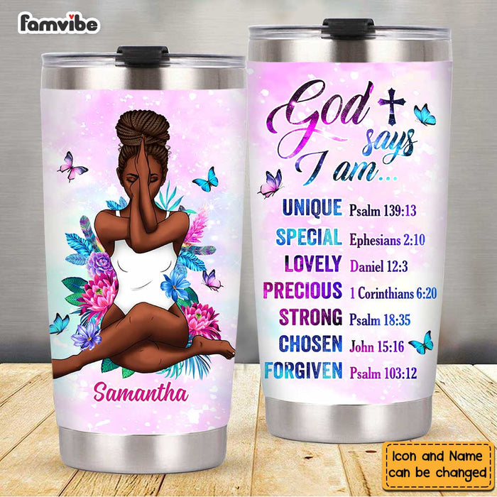 Personalized Daughter God Says Bible Verse Steel Tumbler OB141 23O47 1