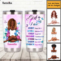 Personalized Daughter God Says Bible Verse Steel Tumbler OB141 23O47 thumb 1