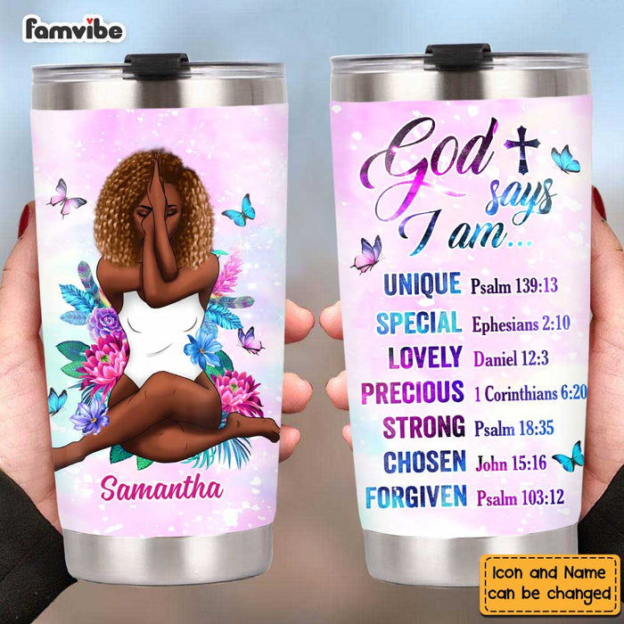Personalized Daughter God Says Bible Verse Steel Tumbler OB141 23O47 1