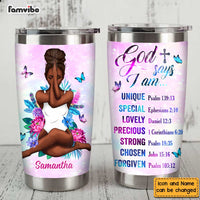 Personalized Daughter God Says Bible Verse Steel Tumbler OB141 23O47 thumb 1