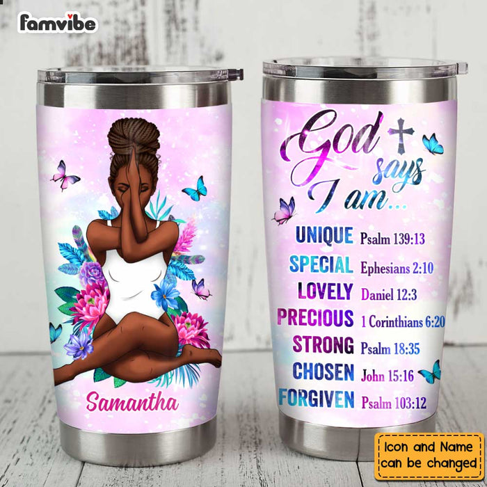 Personalized Daughter God Says Bible Verse Steel Tumbler OB141 23O47 1