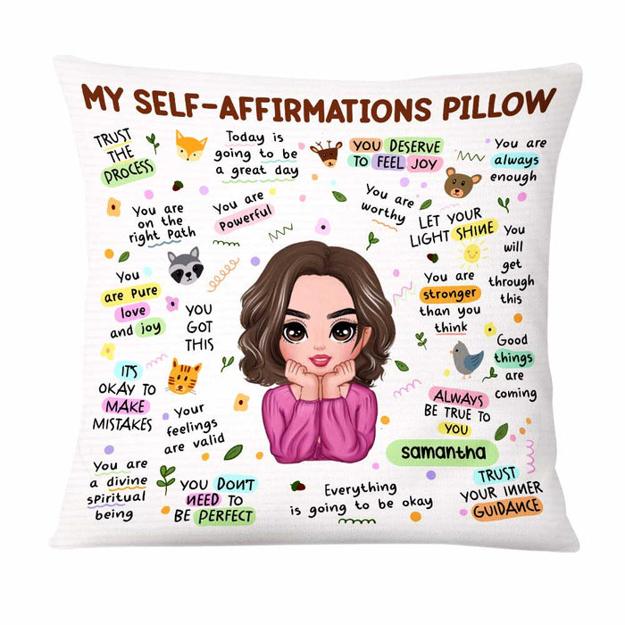 Personalized Mental Health Breakdown Affirmations Boho Animal Pillow OB151 58O47 1