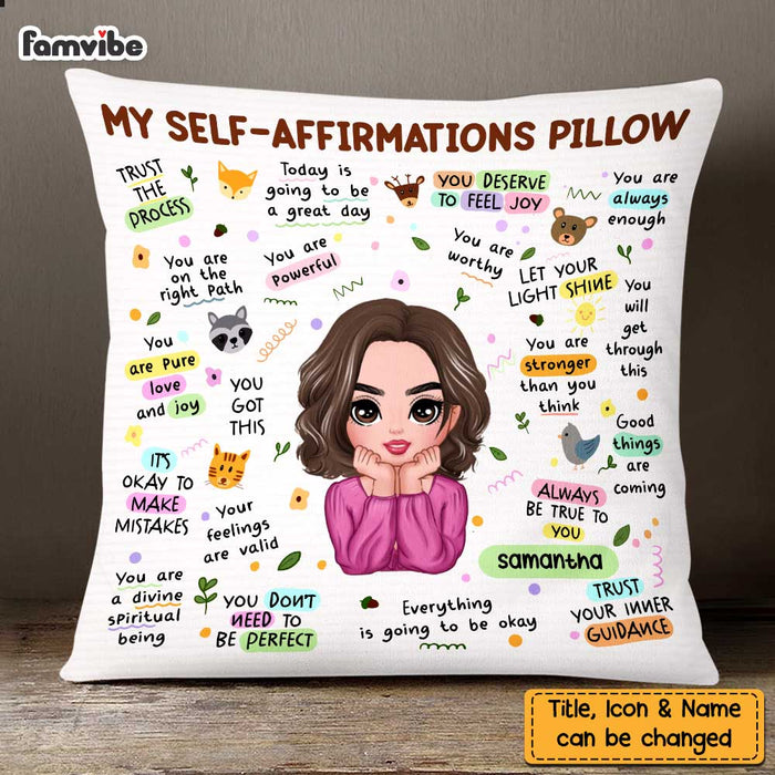Personalized Mental Health Breakdown Affirmations Boho Animal Pillow OB151 58O47 1