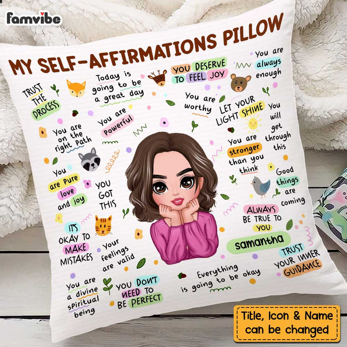 Personalized Mental Health Breakdown Affirmations Boho Animal Pillow OB151 58O47 1