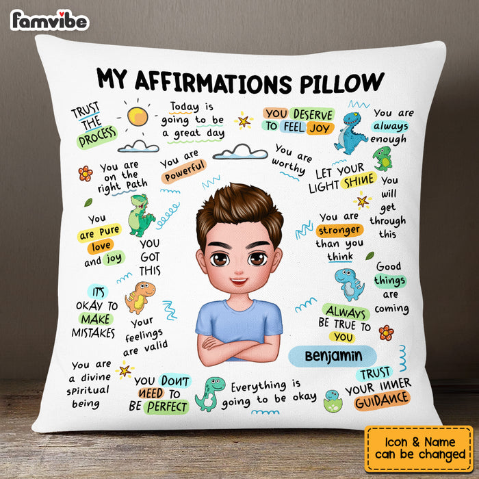 Personalized Mental Health Breakdown Affirmations Dinosaur Pillow OB152 58O53 1