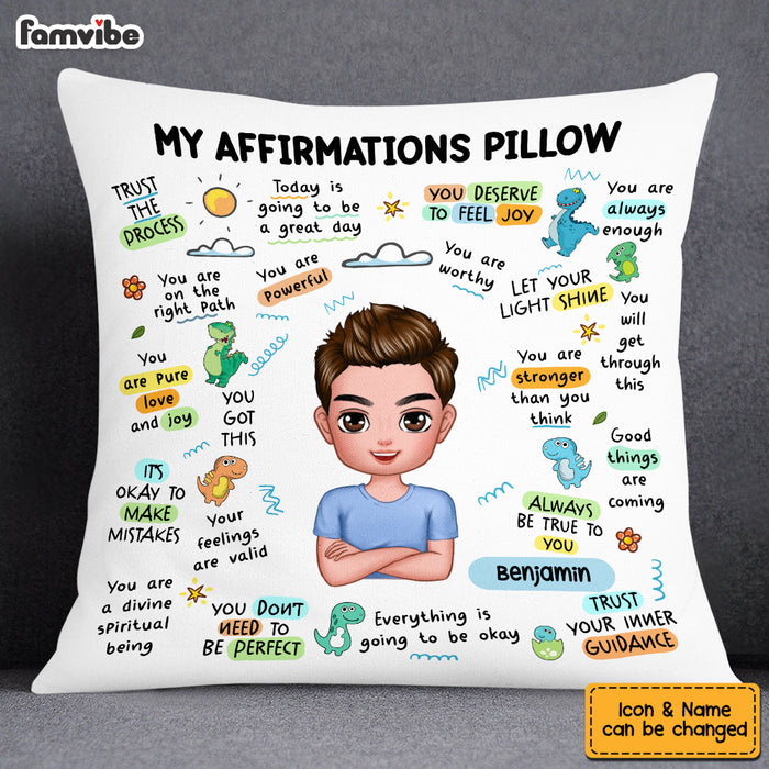 Personalized Mental Health Breakdown Affirmations Dinosaur Pillow OB152 58O53 1