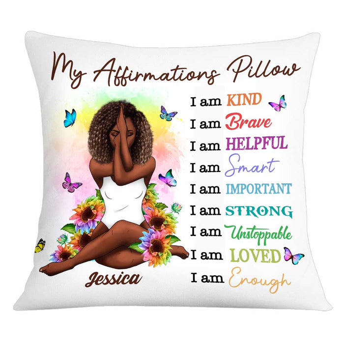 Personalized Rainbow Sunflower Positive Affirmations Pillow OB153 85O34 1