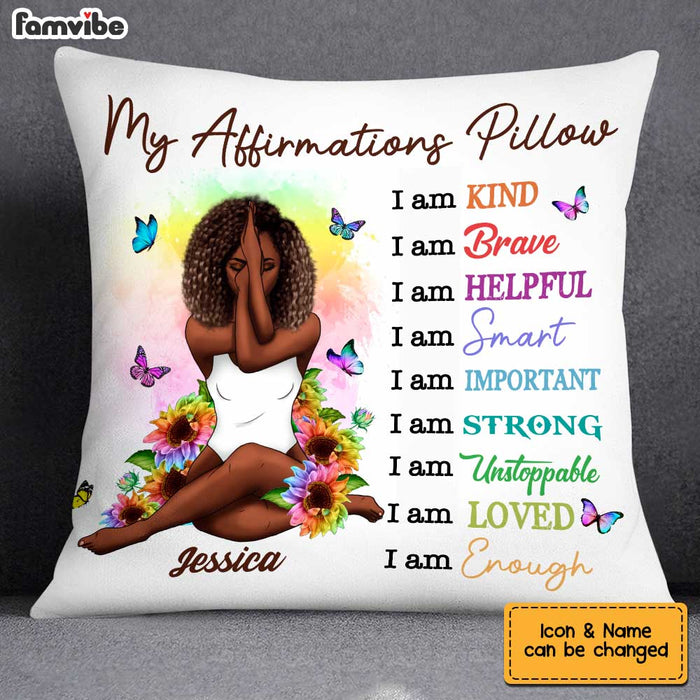 Kids Room Decor Daily Affirmations Pillow Self-care Decorative