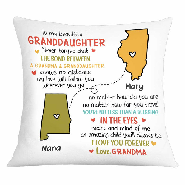 Personalized Granddaughter Long Distance Pillow OB152 30O34 1