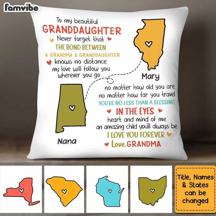 Personalized Granddaughter Long Distance Pillow OB152 30O34 1