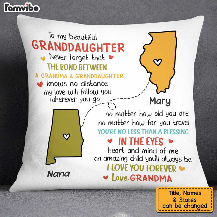 Personalized Granddaughter Long Distance Pillow OB152 30O34 1