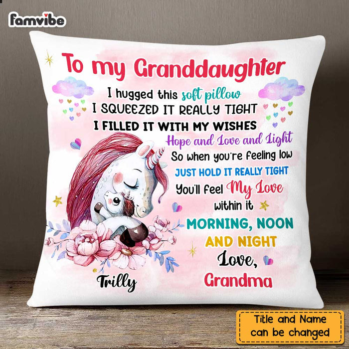 Personalized Granddaughter Unicorn Hug This Pillow OB151 30O47 1