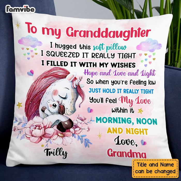 Personalized Granddaughter Unicorn Hug This Pillow OB151 30O47 1