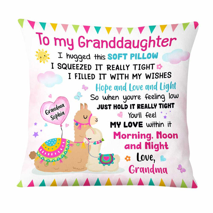 Personalized To My Granddaughter Llama Hug This Pillow OB153 58O47 1