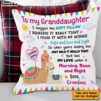 Personalized To My Granddaughter Llama Hug This Pillow OB153 58O47 thumb 1