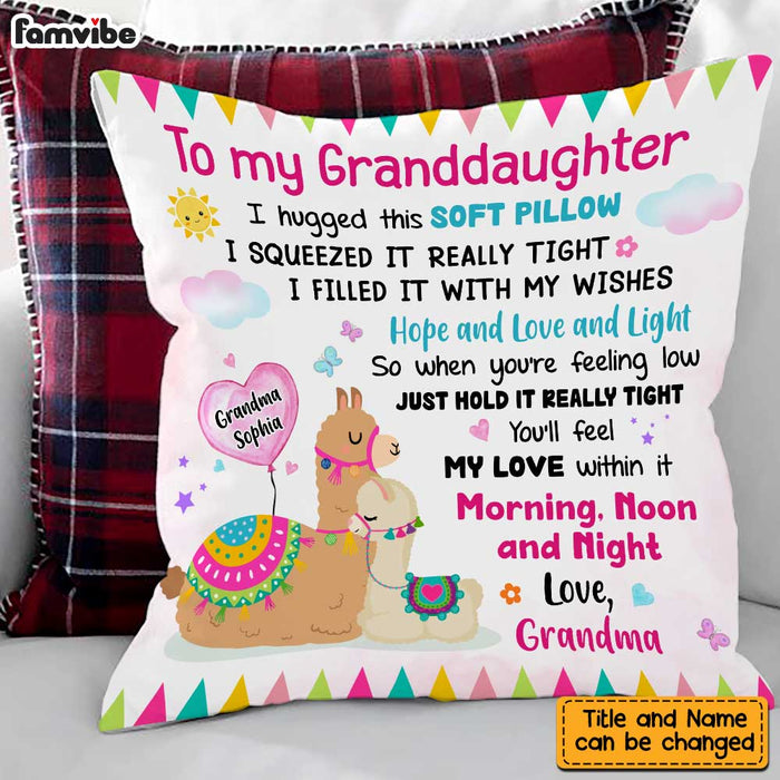 Personalized To My Granddaughter Llama Hug This Pillow OB153 58O47 1