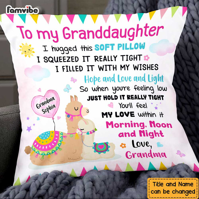 Personalized To My Granddaughter Llama Hug This Pillow OB153 58O47 1