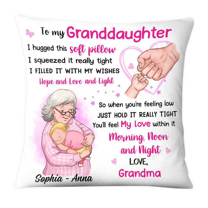 Personalized Granddaughter Hand Bump Hug This Pillow OB154 23O28 1