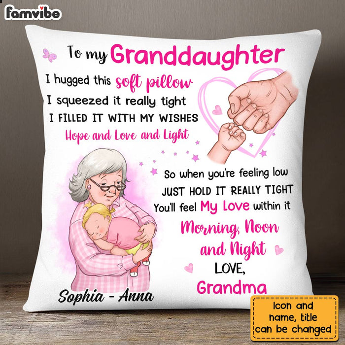 Personalized Granddaughter Hand Bump Hug This Pillow OB154 23O28 1