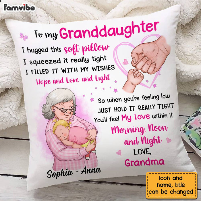 Personalized Granddaughter Hand Bump Hug This Pillow OB154 23O28 1